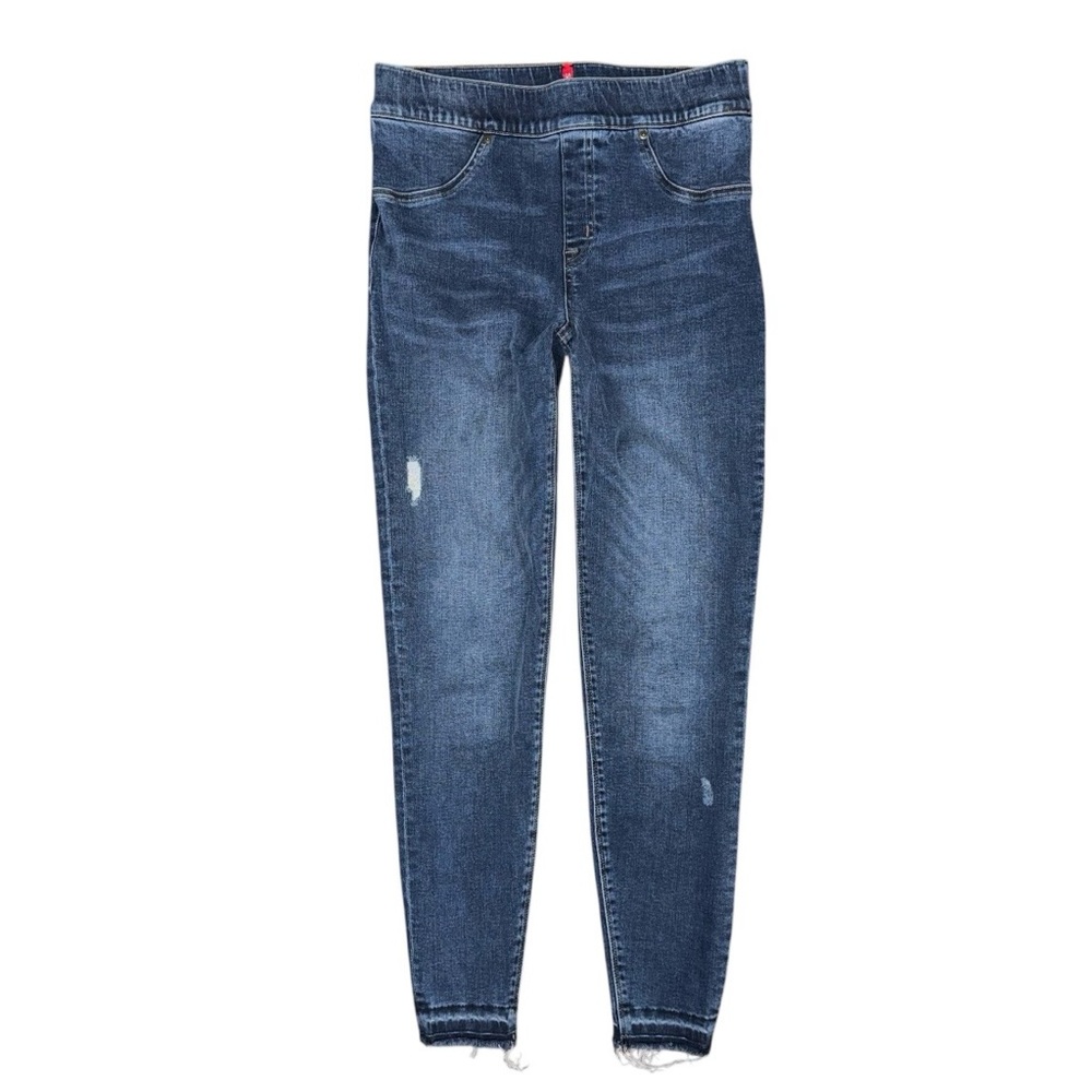 SPANX Distressed High Rise Ankle Skinny Jeans Pull On Tummy Control Size Medium
